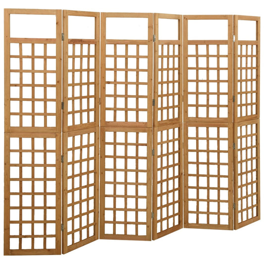 6-Panel Room Divider/Trellis Solid Fir Wood 242.5X180 Cm