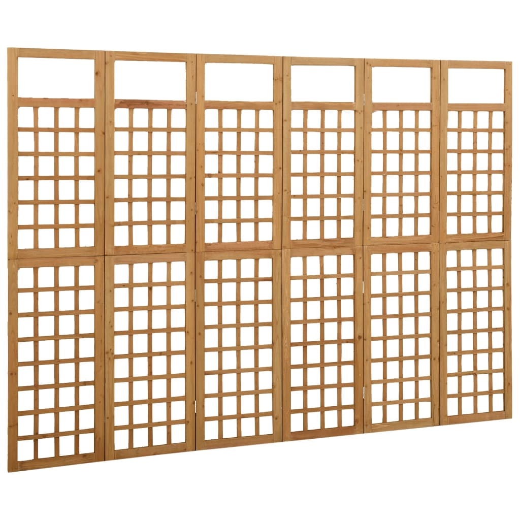 6-Panel Room Divider/Trellis Solid Fir Wood 242.5X180 Cm