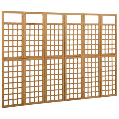 6-Panel Room Divider/Trellis Solid Fir Wood 242.5X180 Cm