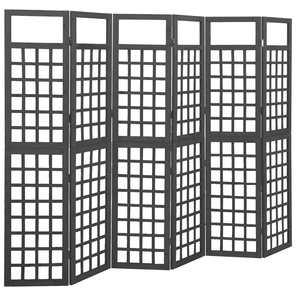 6-Panel Room Divider/Trellis Solid Fir Wood 242.5X180 Cm
