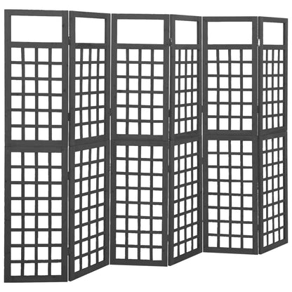6-Panel Room Divider/Trellis Solid Fir Wood 242.5X180 Cm