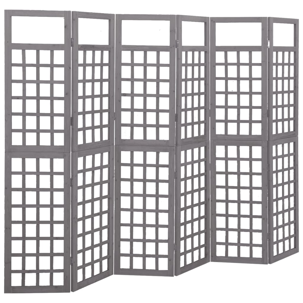 6-Panel Room Divider/Trellis Solid Fir Wood 242.5X180 Cm
