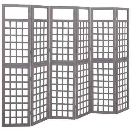 6-Panel Room Divider/Trellis Solid Fir Wood 242.5X180 Cm