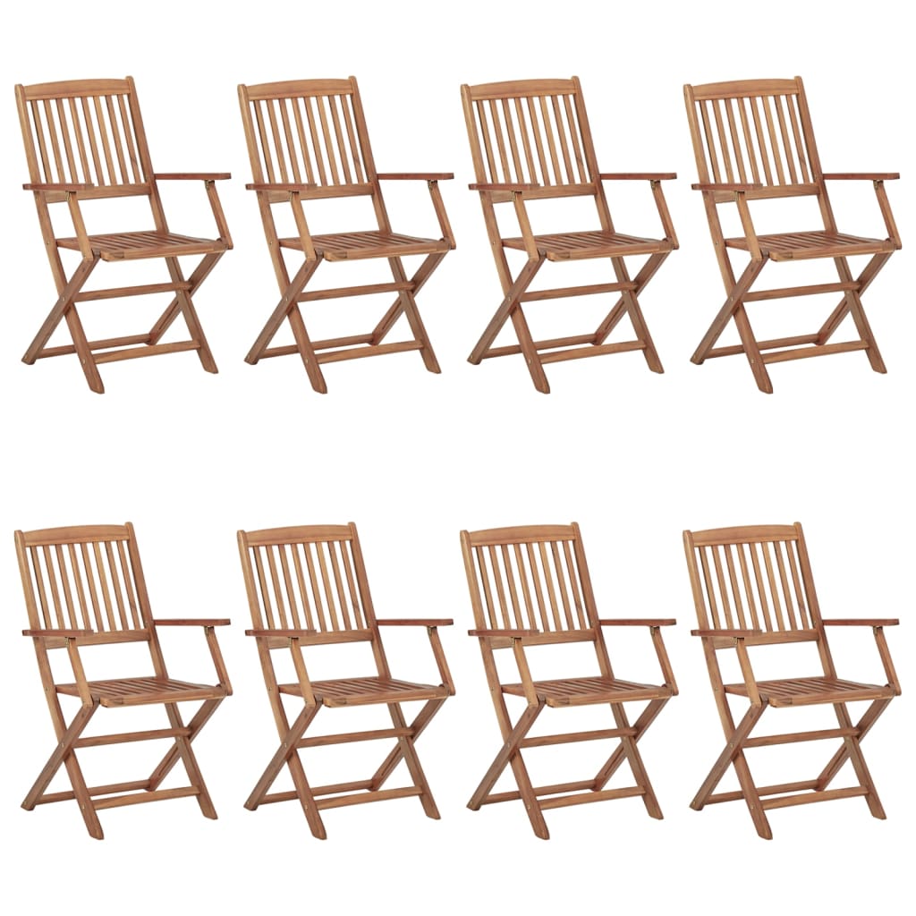 Folding Outdoor Chairs 6 Pcs Solid Acacia Wood
