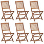Folding Outdoor Chairs 6 Pcs Solid Acacia Wood