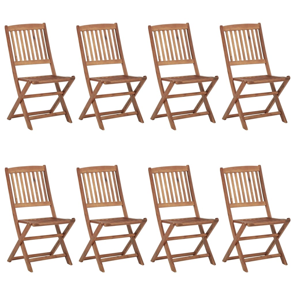 Folding Outdoor Chairs 6 Pcs Solid Acacia Wood