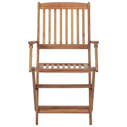 Folding Garden Chairs 6 Pcs With Cushions Solid Acacia Wood