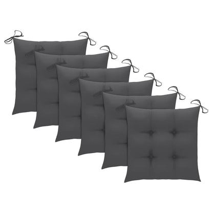 Folding Garden Chairs 6 Pcs With Cushions Solid Acacia Wood