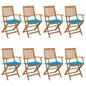 Folding Garden Chairs 6 Pcs With Cushions Solid Acacia Wood