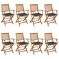 Folding Garden Chairs 6 Pcs With Cushions Solid Acacia Wood