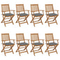 Folding Garden Chairs 6 Pcs With Cushions Solid Acacia Wood