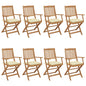 Folding Garden Chairs 6 Pcs With Cushions Solid Acacia Wood