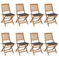 Folding Garden Chairs 6 Pcs With Cushions Solid Acacia Wood