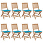 Folding Garden Chairs 6 Pcs With Cushions Solid Acacia Wood