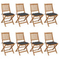 Folding Garden Chairs 6 Pcs With Cushions Solid Acacia Wood