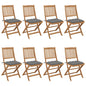 Folding Garden Chairs 6 Pcs With Cushions Solid Acacia Wood