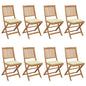 Folding Garden Chairs 6 Pcs With Cushions Solid Acacia Wood