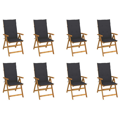 Garden Reclining Chairs 2 Pcs With Cushions Solid Acacia Wood