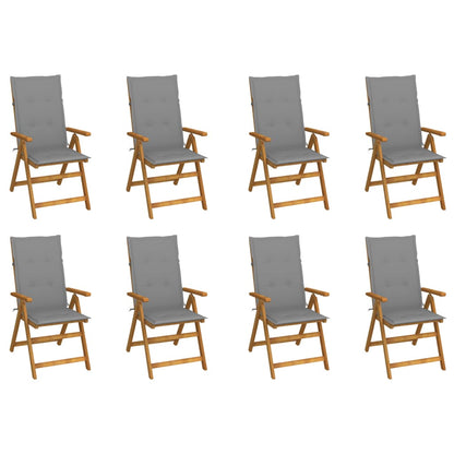 Garden Reclining Chairs 2 Pcs With Cushions Solid Acacia Wood