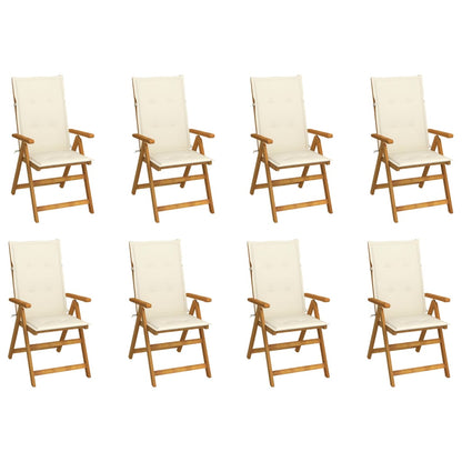 Garden Reclining Chairs 2 Pcs With Cushions Solid Acacia Wood