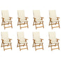 Garden Reclining Chairs 2 Pcs With Cushions Solid Acacia Wood