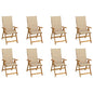 Garden Reclining Chairs 2 Pcs With Cushions Solid Acacia Wood