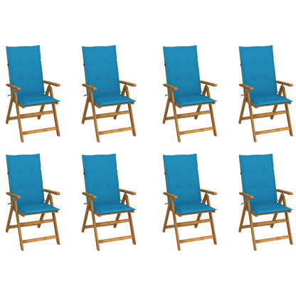 Garden Reclining Chairs 2 Pcs With Cushions Solid Acacia Wood