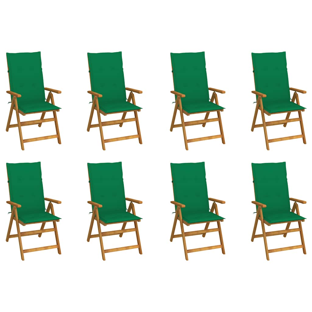 Garden Reclining Chairs 2 Pcs With Cushions Solid Acacia Wood