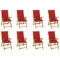 Garden Reclining Chairs 2 Pcs With Cushions Solid Acacia Wood