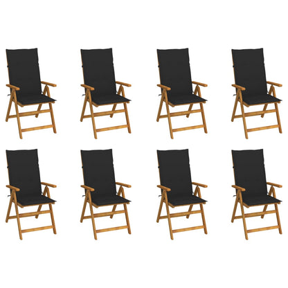 Garden Reclining Chairs 2 Pcs With Cushions Solid Acacia Wood