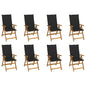 Garden Reclining Chairs 2 Pcs With Cushions Solid Acacia Wood