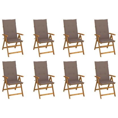Garden Reclining Chairs 2 Pcs With Cushions Solid Acacia Wood