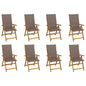 Garden Reclining Chairs 2 Pcs With Cushions Solid Acacia Wood