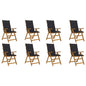 Garden Reclining Chairs 2 Pcs With Cushions Solid Acacia Wood