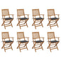 Folding Garden Chairs 4 Pcs With Cushions Solid Wood Acacia