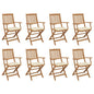 Folding Garden Chairs 4 Pcs With Cushions Solid Wood Acacia