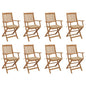 Folding Garden Chairs 4 Pcs With Cushions Solid Wood Acacia