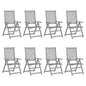 Garden Reclining Chairs 4 Pcs Grey Solid Wood Acacia