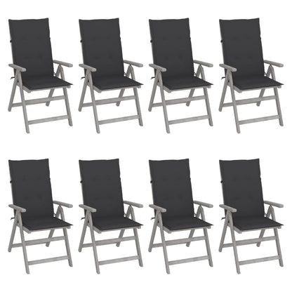 Garden Reclining Chairs 2 Pcs With Cushions Solid Wood Acacia