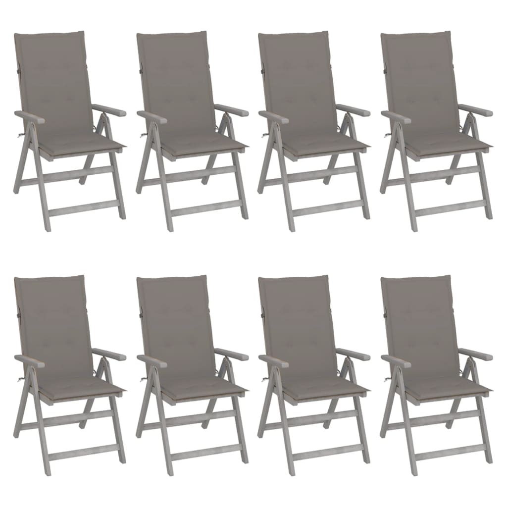 Garden Reclining Chairs 2 Pcs With Cushions Solid Wood Acacia