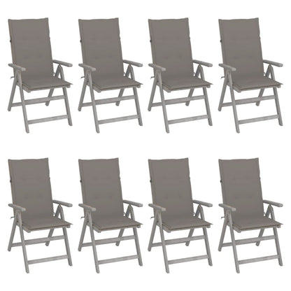 Garden Reclining Chairs 2 Pcs With Cushions Solid Wood Acacia