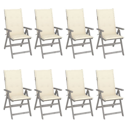 Garden Reclining Chairs 2 Pcs With Cushions Solid Wood Acacia