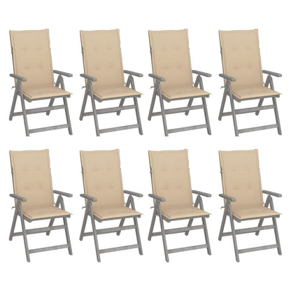 Garden Reclining Chairs 2 Pcs With Cushions Solid Wood Acacia