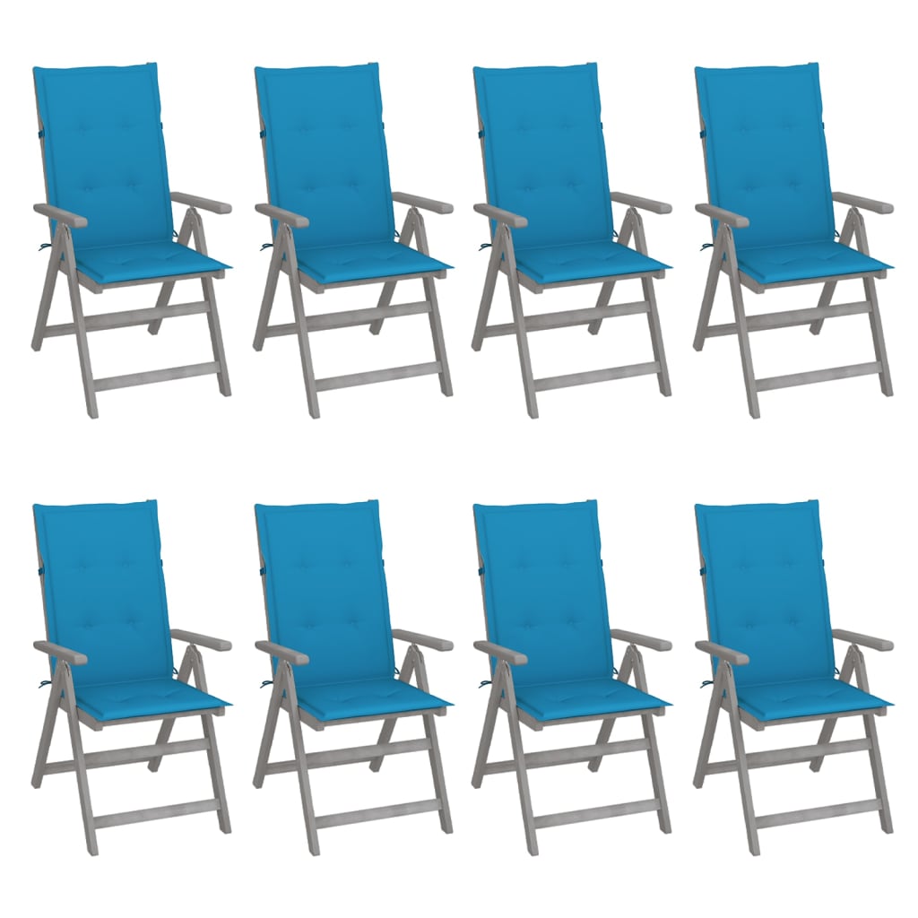 Garden Reclining Chairs 2 Pcs With Cushions Solid Wood Acacia