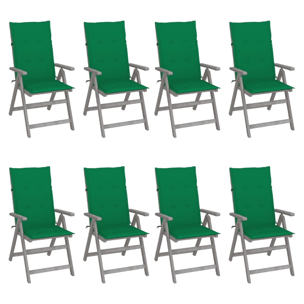 Garden Reclining Chairs 2 Pcs With Cushions Solid Wood Acacia