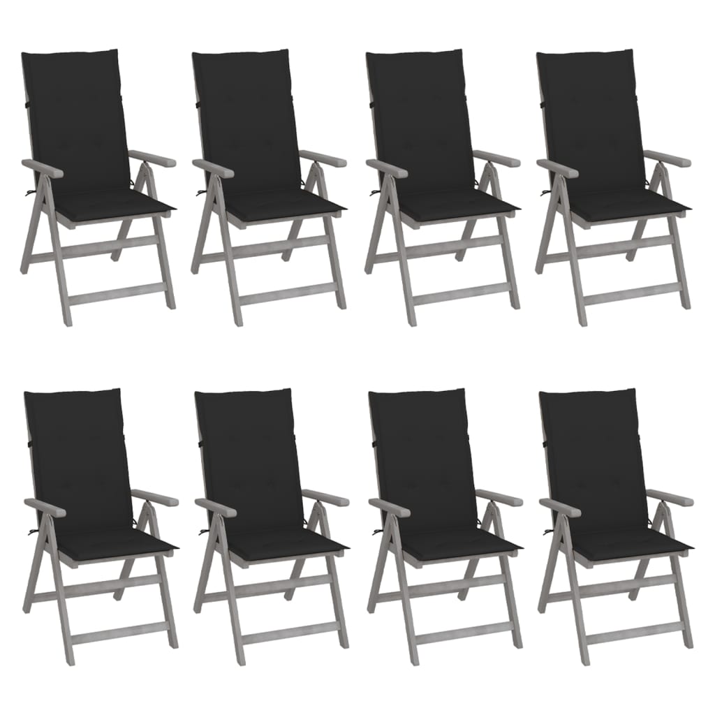 Garden Reclining Chairs 2 Pcs With Cushions Solid Wood Acacia