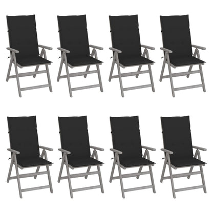Garden Reclining Chairs 2 Pcs With Cushions Solid Wood Acacia