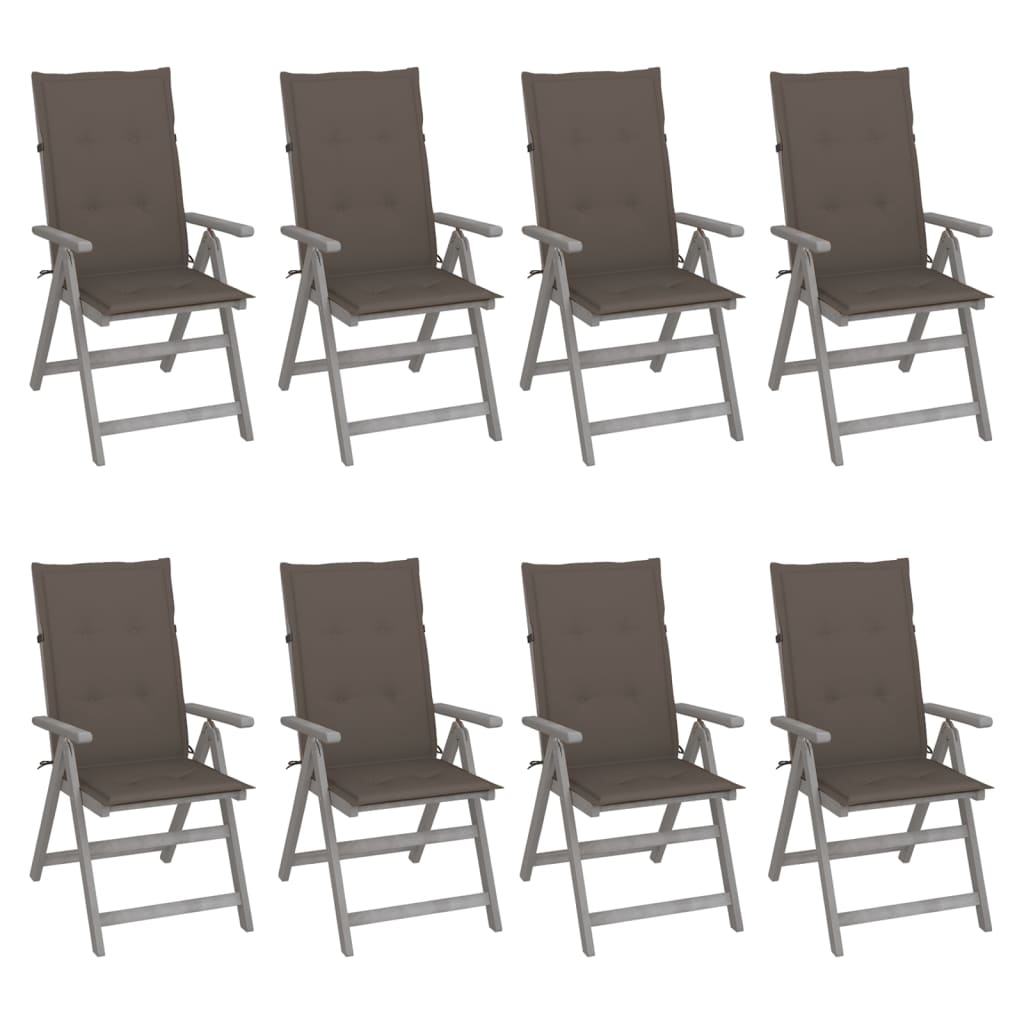 Garden Reclining Chairs 2 Pcs With Cushions Solid Wood Acacia
