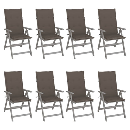 Garden Reclining Chairs 2 Pcs With Cushions Solid Wood Acacia