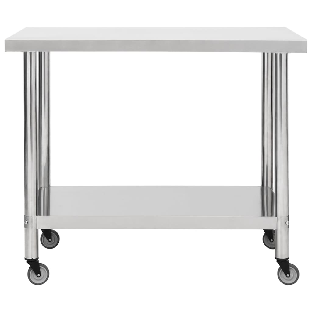 Kitchen Work Table With Wheels Stainless Steel
